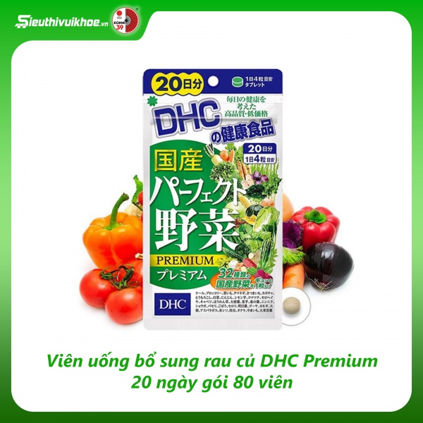 Viên uống bổ sung rau củ DHC Premium 20 ngày gói 80 viên