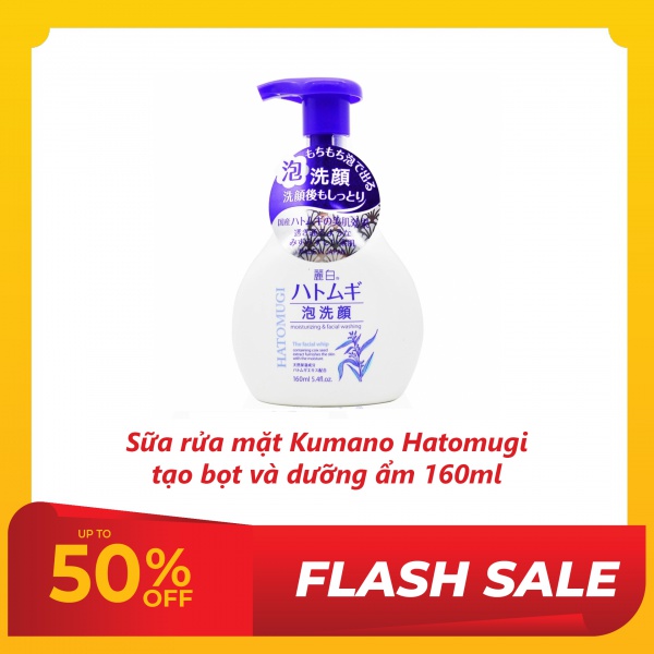 Sữa rửa mặt Kumano Hatomugi tạo bọt và dưỡng ẩm 160ml