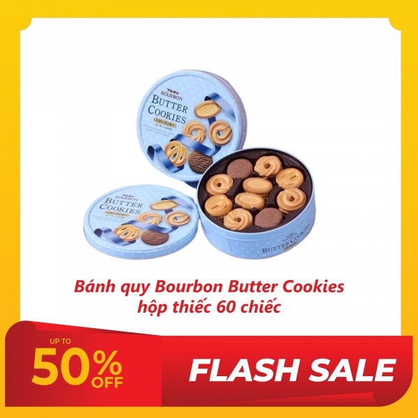 Bánh quy Bourbon Butter Cookies hộp thiếc 60 chiếc