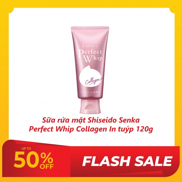 Sữa rửa mặt Shiseido Senka Perfect Whip Collagen In tuýp 120g