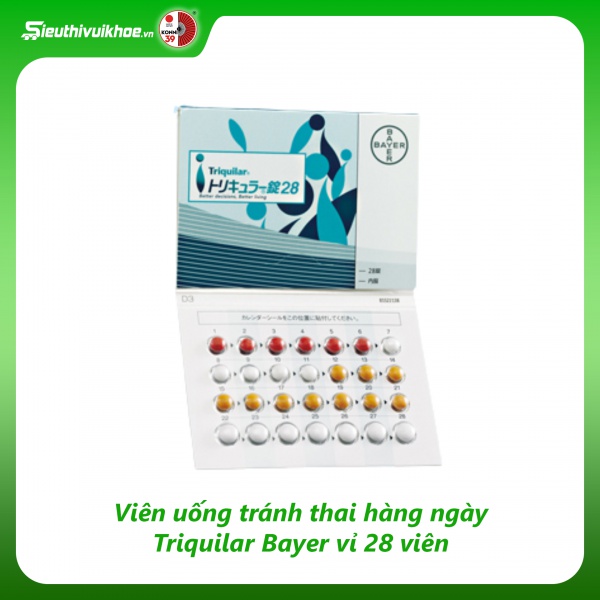 Viên uống tránh thai hàng ngày Triquilar Bayer vỉ 28 viên