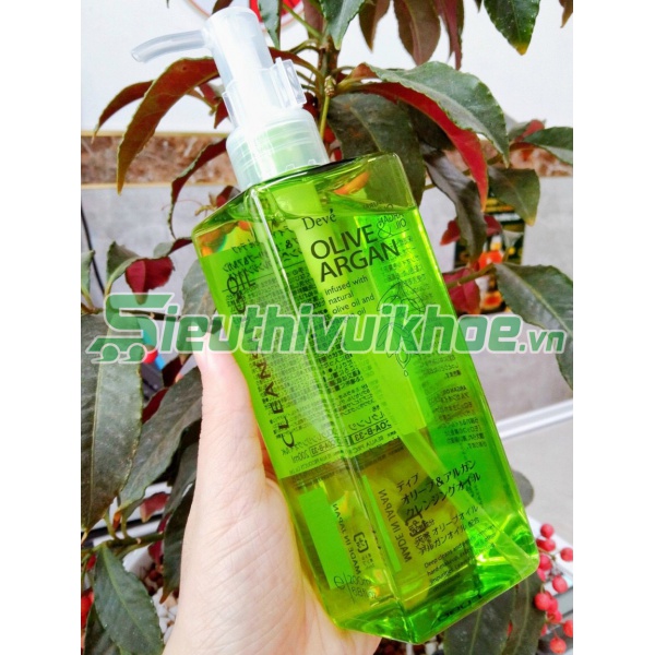 Dầu tẩy trang Deve chiết xuất dầu Olive và Argan làm sạch, cấp ẩm, dưỡng sáng chai 200ml